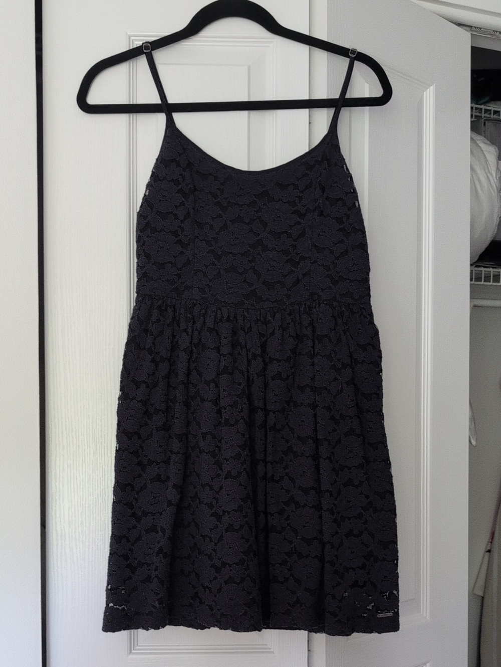A&F Navy Lace Spaghetti-Strap Dress